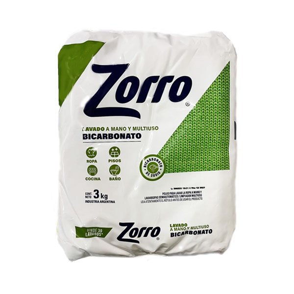 Jab.Pvo. Bicarbonato Lavado a Mano Zorro 3 Kgr