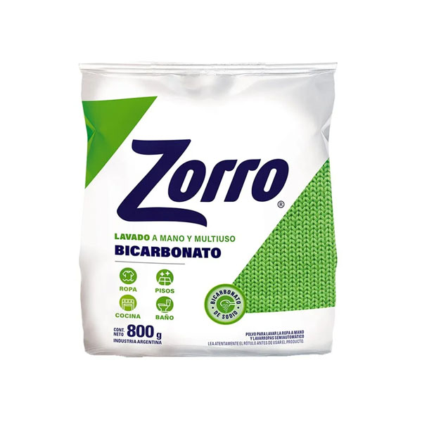 Jab.Pvo. Bicarbonato Lavado a Mano Zorro 800 Grs