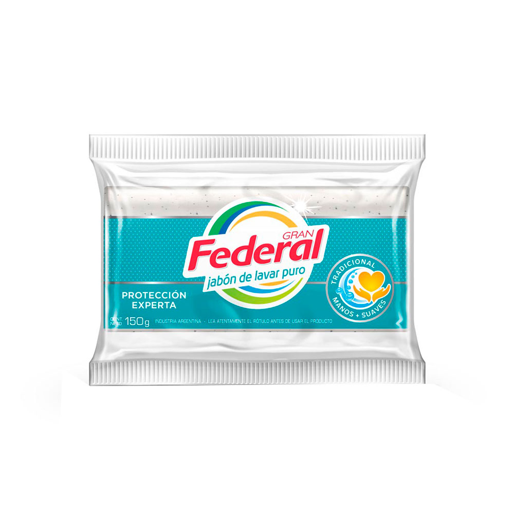 Jabon Blanco C/Suavizante Bcos.Intensos Gran Federal 150 Grs