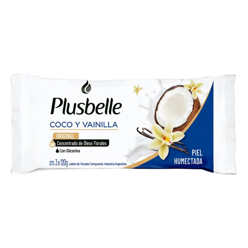 Jabon C/Glicerina COF Coco Y Vainilla Plusbelle 120 Grs