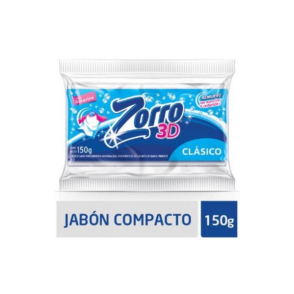 Jabon En Pan Con Bicarbonato Zorro 150 Grs