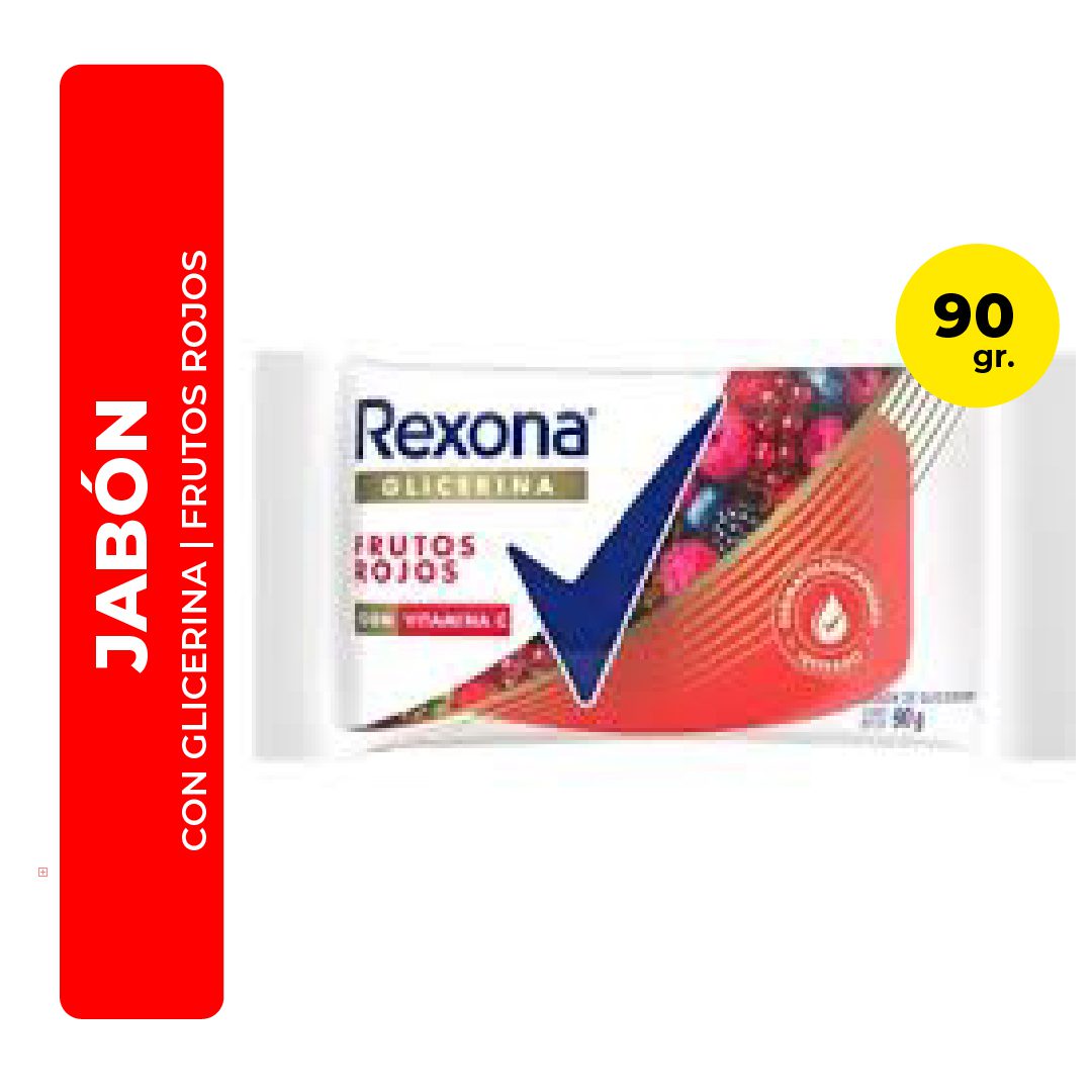 Jabon Glicerina Frutos Rojos Derm.Teste Rexona 90 Grs