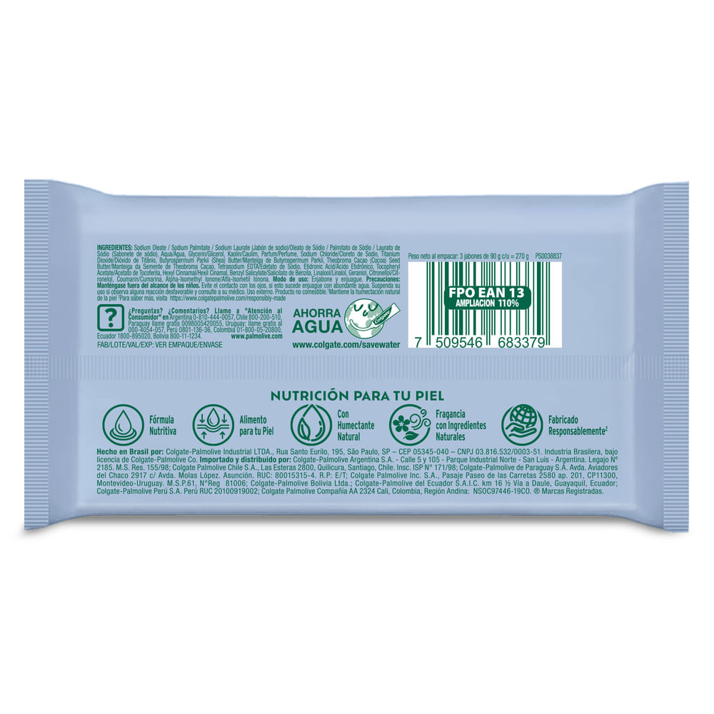 Jabon Naturals Carbon Activado X3 Palmolive 270 Grs