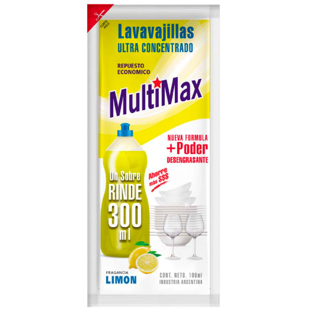 Lavavajilla +Concentrado Limon MaxDesen Ala 500 ml