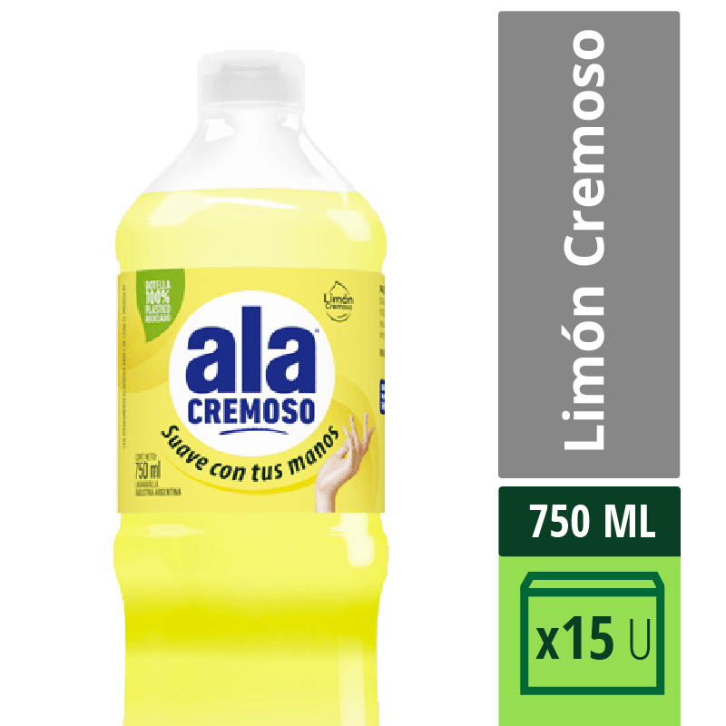 Lavavajilla Cremoso Limon B100%PR Ala 750 ml