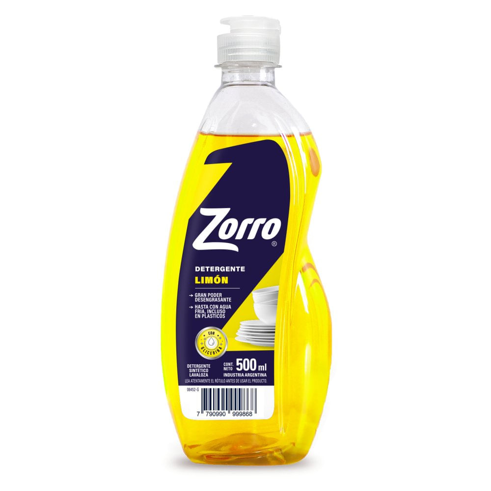 Lavavajilla Liq.Ultra Limon Original co Zorro 500 ml