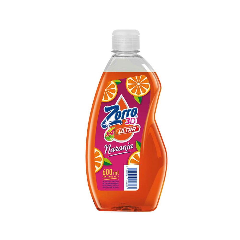 Lavavajilla Ultra Naranja Y Jengibre Zorro 300 ml