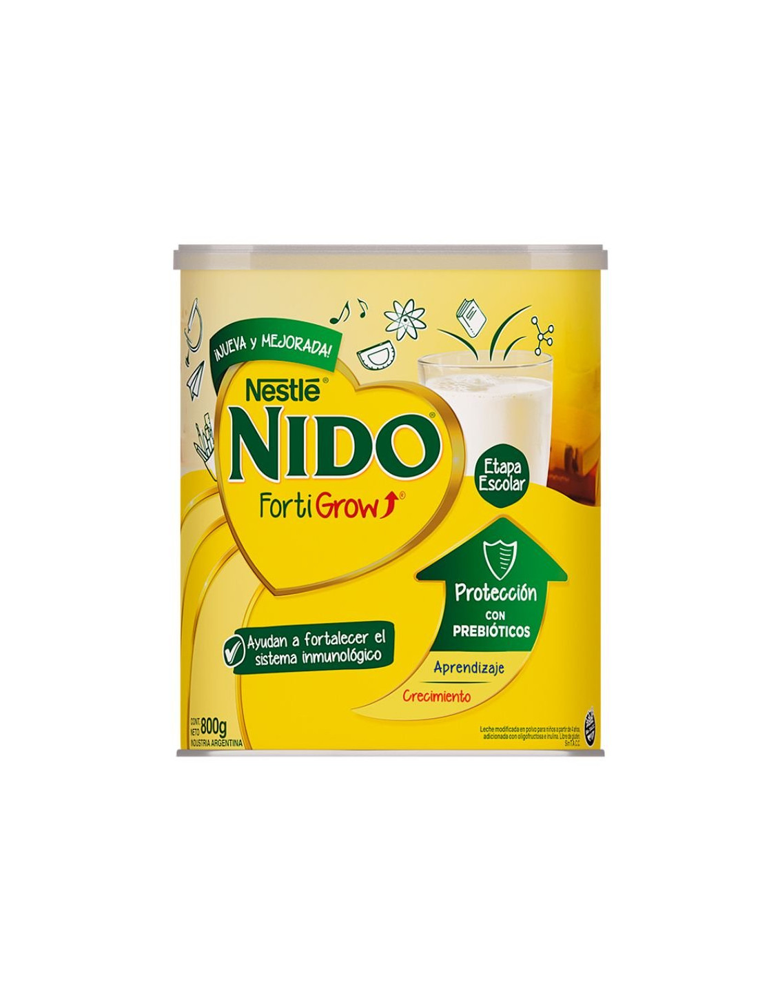 Leche en Polvo Fortigrow C/Prebioticos Nido 750 Grs