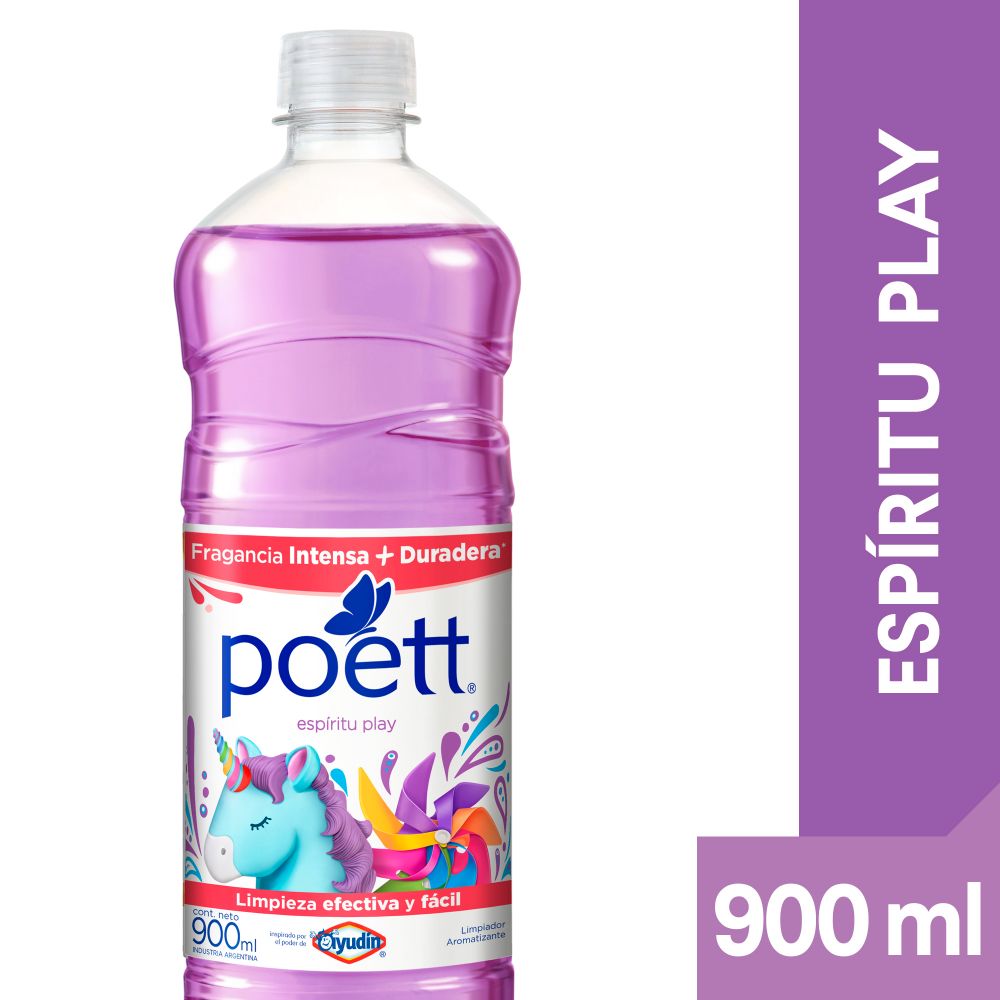 Limp.Liq. Desinfectante Espiritu Play Poett 900 ml