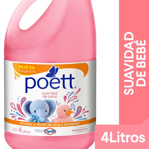 Limp.Liq. Desinfectante Suavidad de Beb Poett 4 Lts