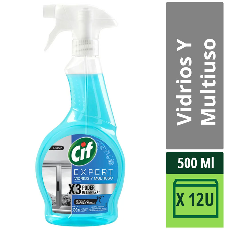 Limpiador Expert Vidrios y Multiuso X3 Cif 500 ml
