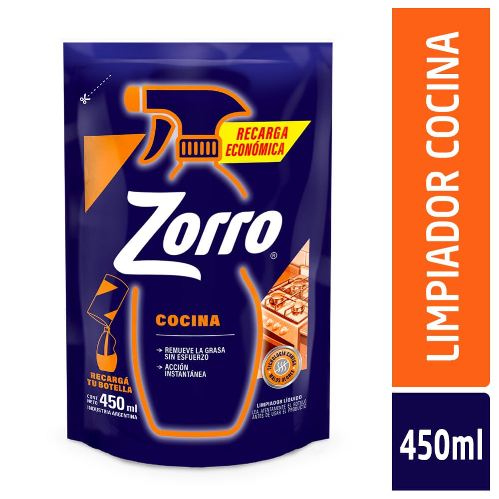 Limpiador Liq. Antigrasa Limpieza Profu Zorro 450 ml