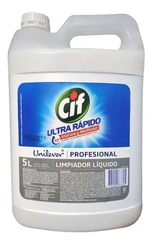 Limpiador Vidrios Institucional Ultra R Cif 5 Lts