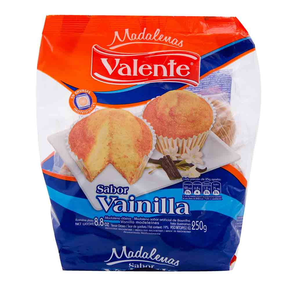 Madalenas Rellenas c/DDL Nvo.Oct Valente 200 Grs