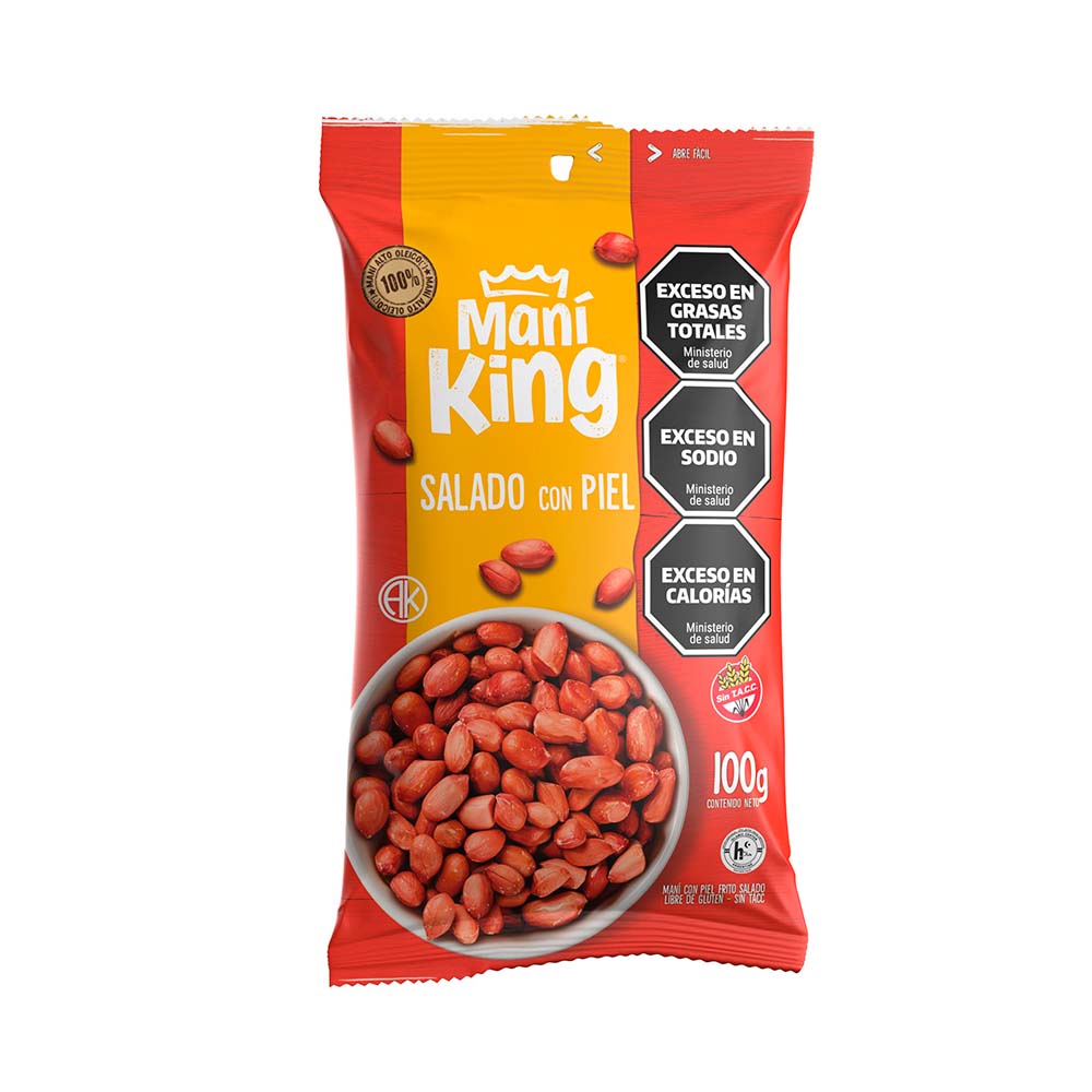 Mani Pelado Salado S/Piel Mani King 100 Grs