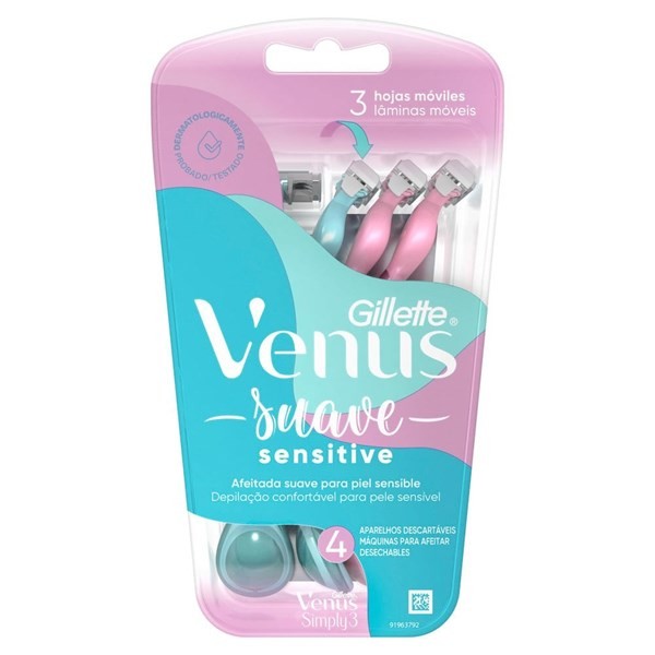 Maq.de Afeitar Suave Sensitive Venus 4 Un