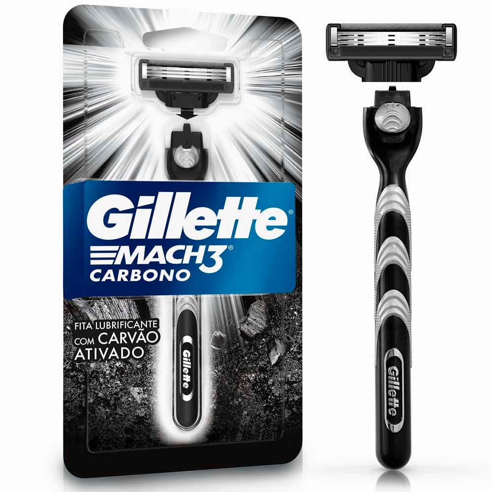 Maquina de Afeitar Mach3 Carbono c/1 Re Gillette 1 Un