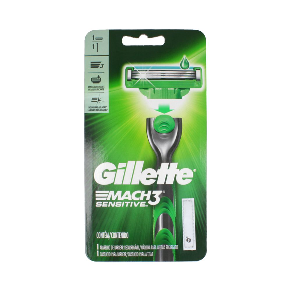 Maquina de Afeitar Mach3 Sensitive +1Ca Gillette 1 Un