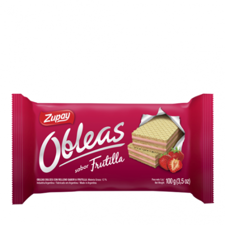 Obleas Frutilla Zupay 100 Grs