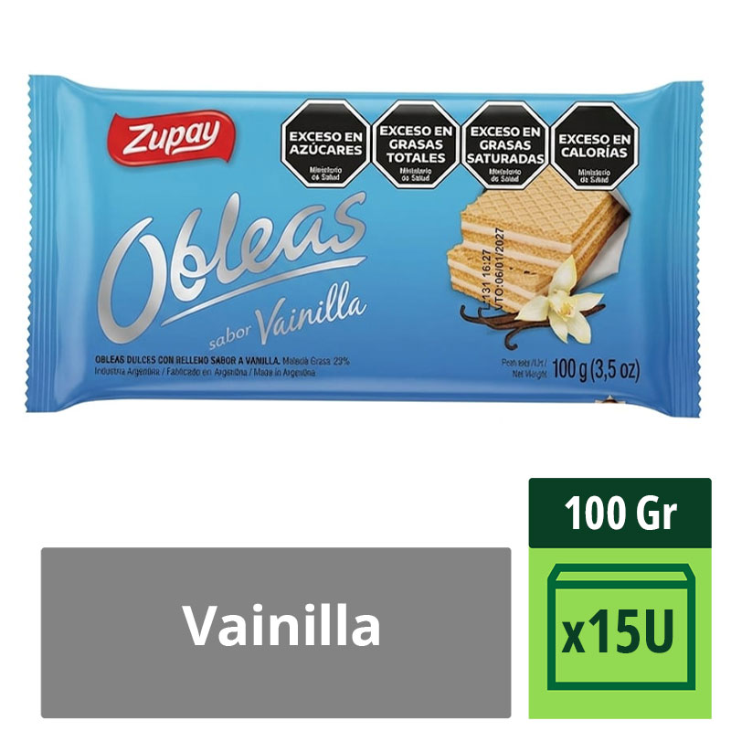Obleas Vainilla Zupay 100 Grs