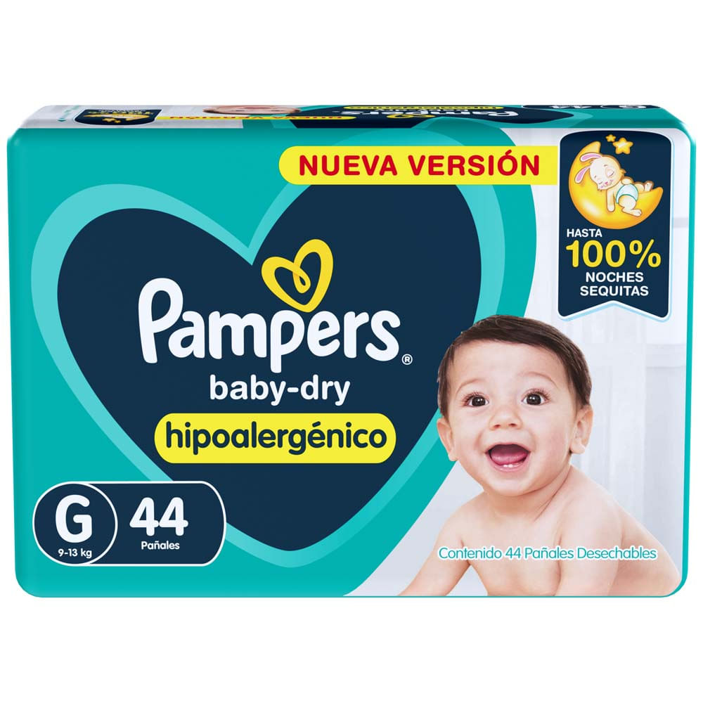 Pañal BabyDry Hipoalergenicos G Pampers 44 Un