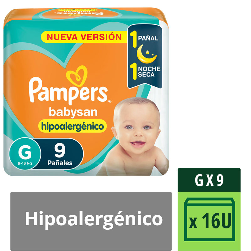 Pañal Babysan Hipoalergenicos G Pampers 9 Un