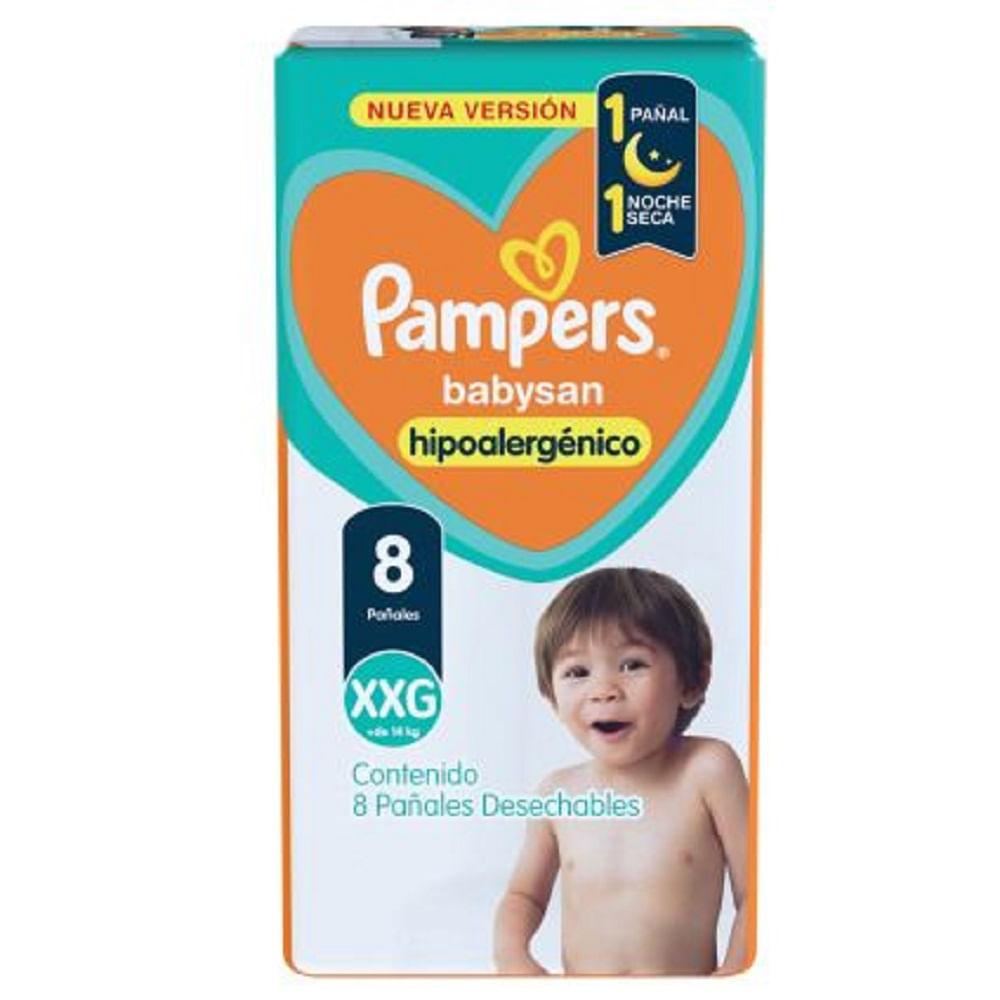 Pañal Babysan Hipoalergenicos XXG Pampers 8 Un