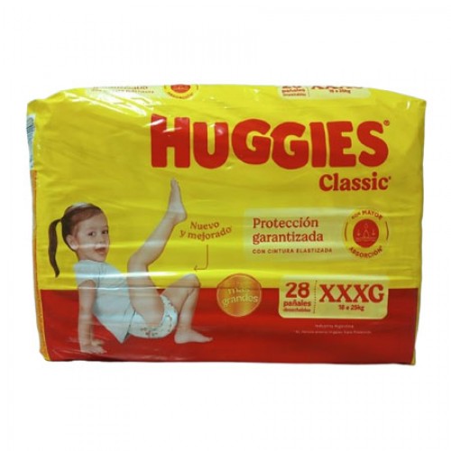 Pañal Classic XXXG Huggies 28 Un