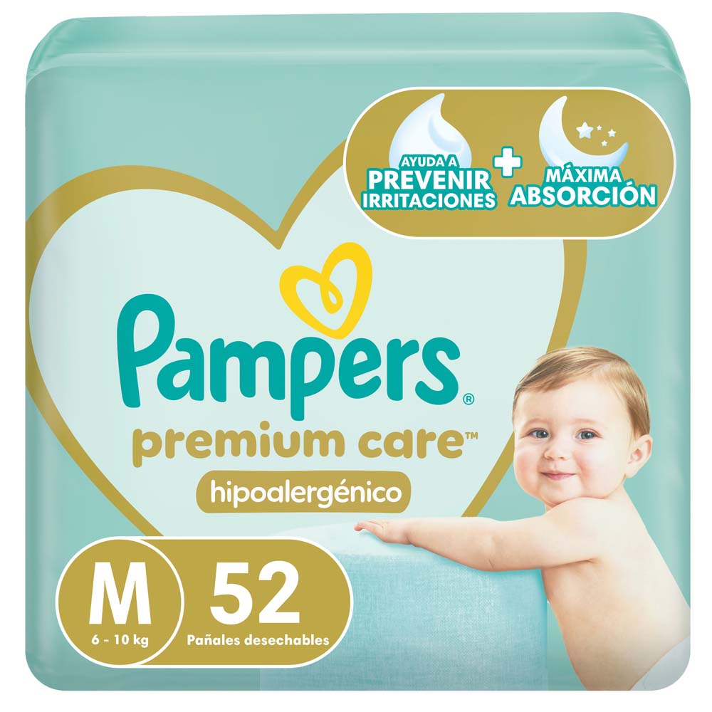 Pañal Deluxe Protection M Pampers 52 Un