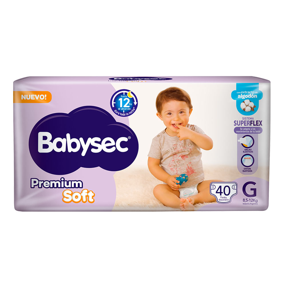 Pañal Premium Soft G Babysec 40 Un