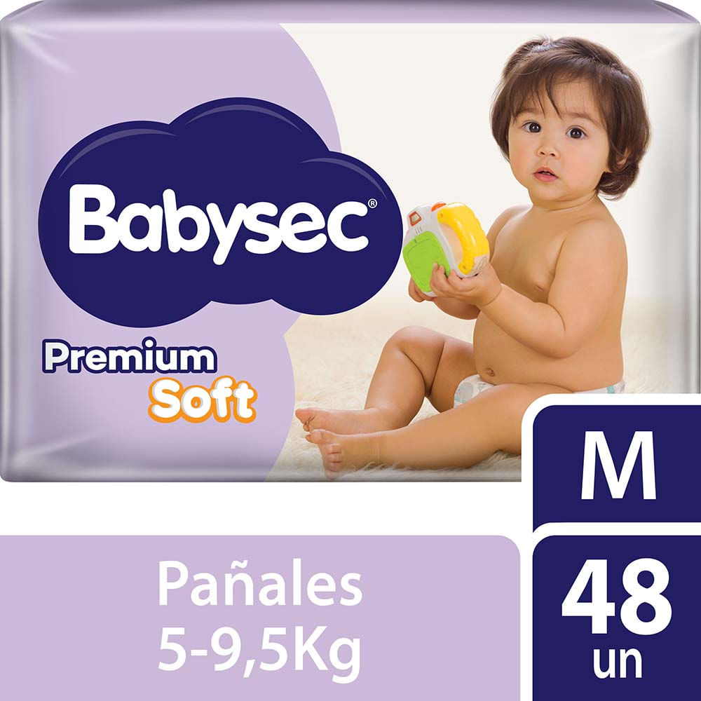 Pañal Premium Soft M Babysec 48 Un