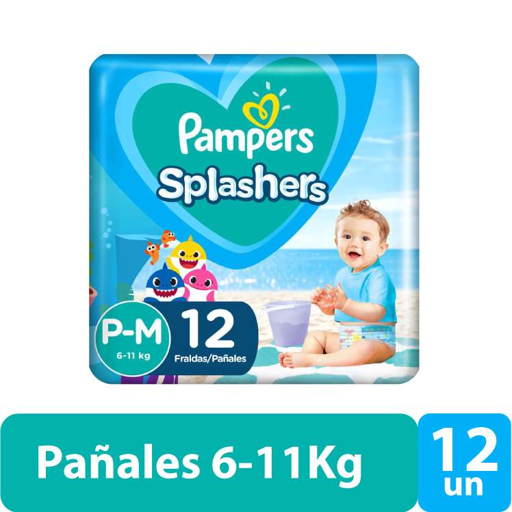 Pañal Splashers P-M Pampers 12 Un