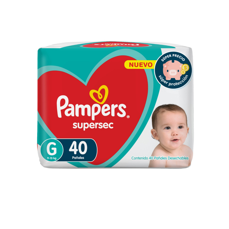 Pañal Supersec Super Proteccion G Pampers 40 Un