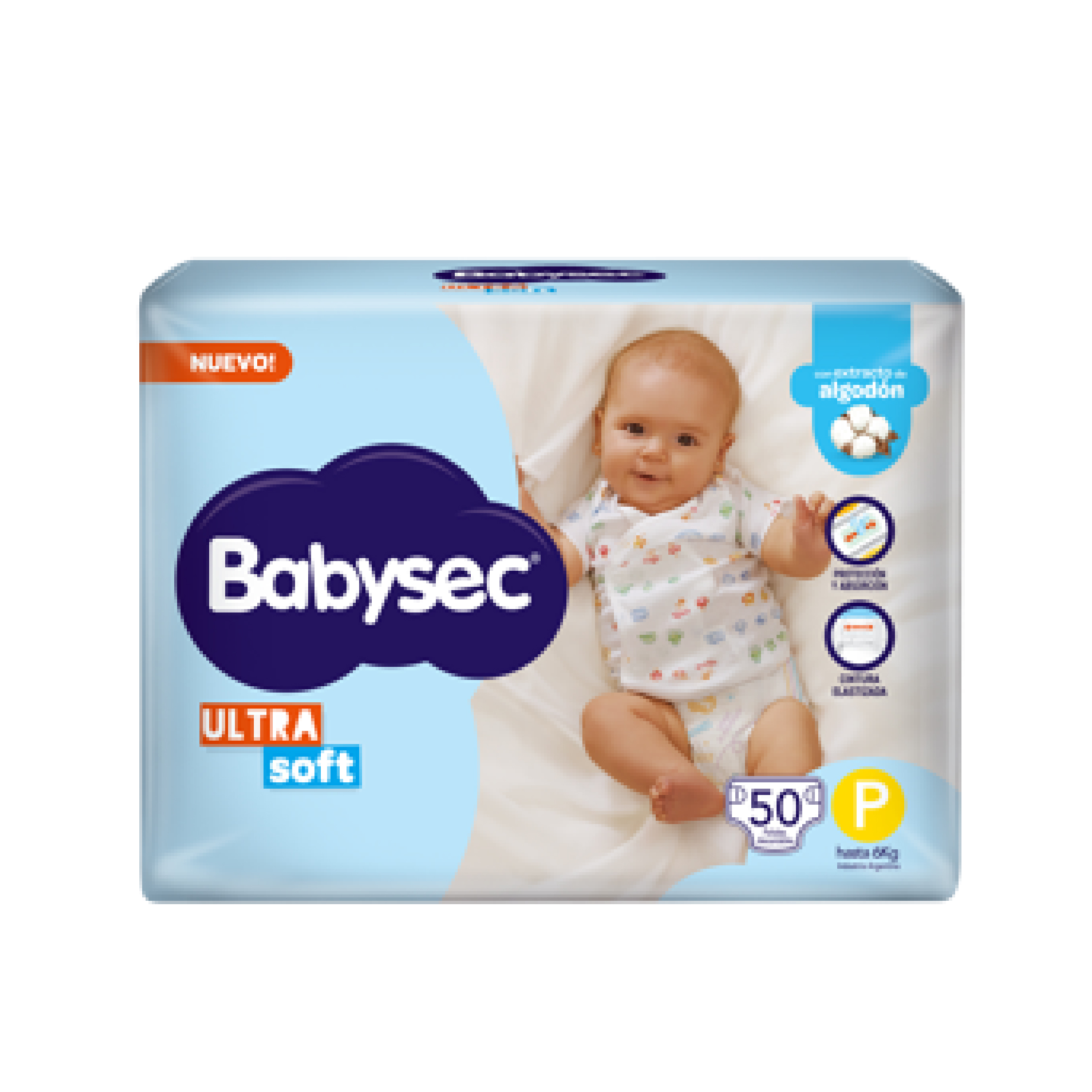 Pañal Ultra Soft P Babysec 50 Un