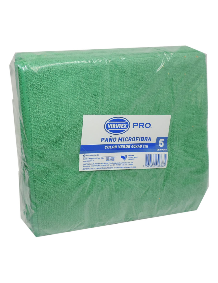 Paño Microfibra Verde Pro Virutex 5 Un