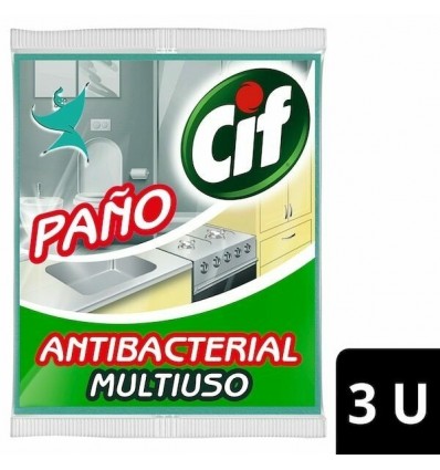 Paño Multiuso Antibacterial x3 Cif 3 Un