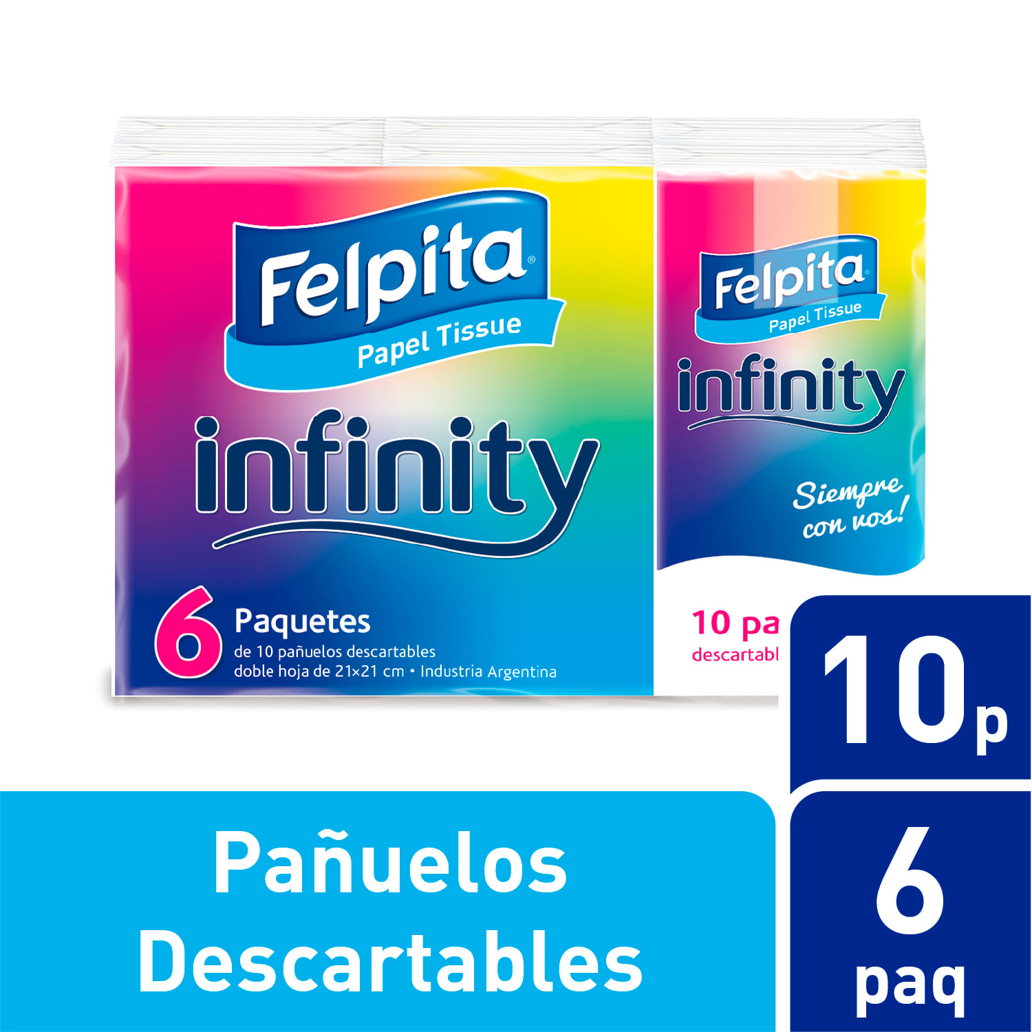 Pañuelos Descartable DH Infinity x6 Felpita 6 Un