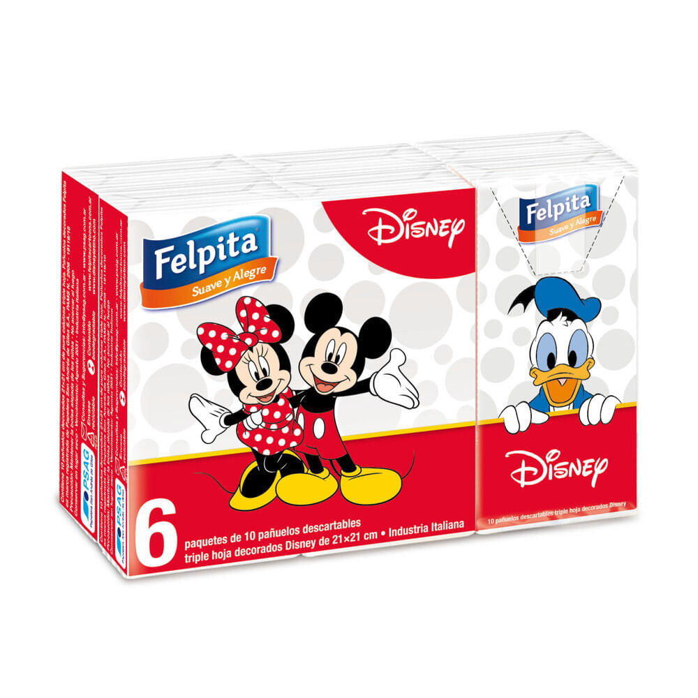 Pañuelos Descartable TH Disney x6 Felpita 6 Un