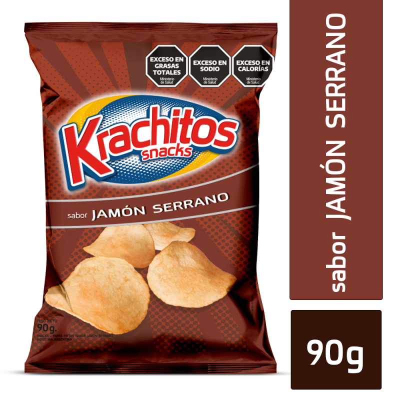 Papas Fritas C/Tradicional Jamon Serran Krachitos 90 Grs