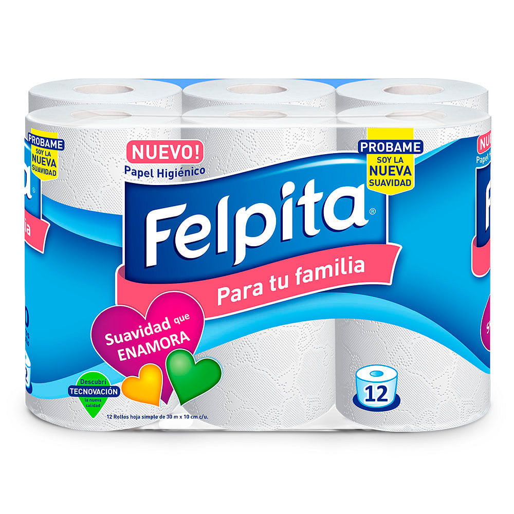 Papel Hig. Para tu Familia Bco.30Mts Felpita 12 Un