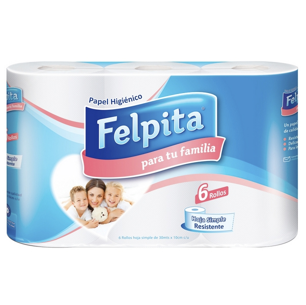 Papel Hig. SH.30Mts Felpita 6 Un