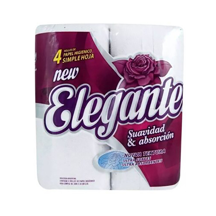 Papel Higienico Doble Hoja 30Mts Elegante 4 Un