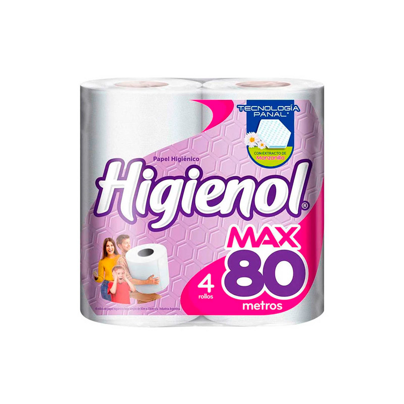 Papel Higienico Max TecnoPanal C/AloeV Higienol 4 Un
