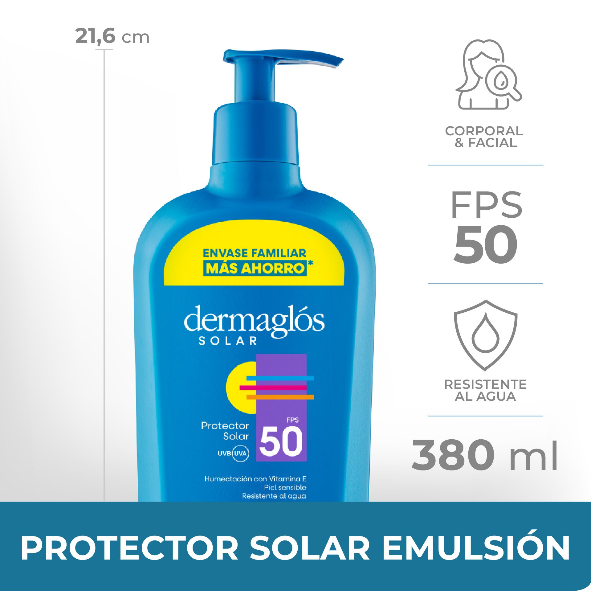 Protector Solar F50 Emulsion Dermaglos 200 ml