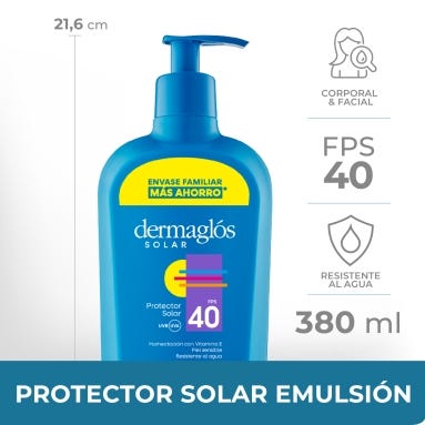 Protector Solar F50 Emulsion Dermaglos 380 ml