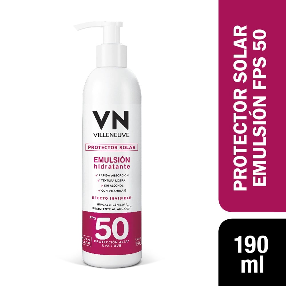 Protector Solar FPS50 Emulsion Familiar Villeneuve 250 ml