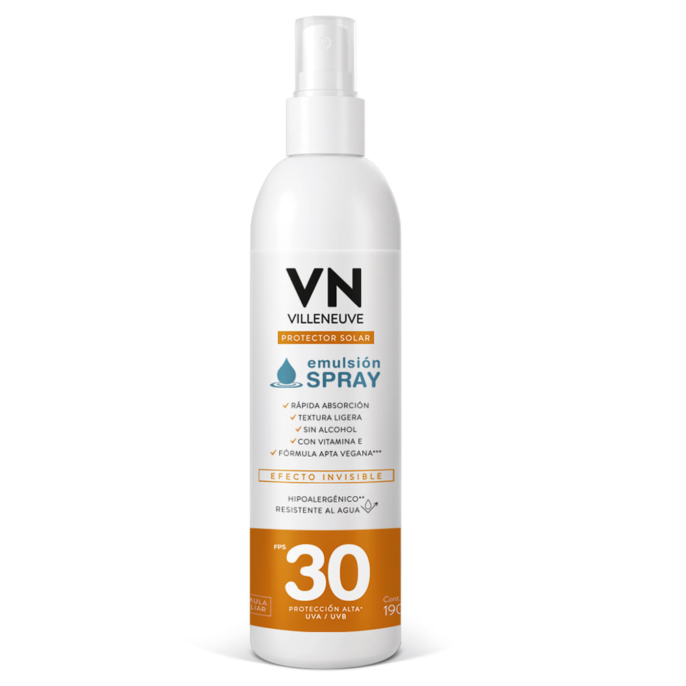 Protector Solar FPS50 Spray Efecto Seco Villeneuve 190 ml
