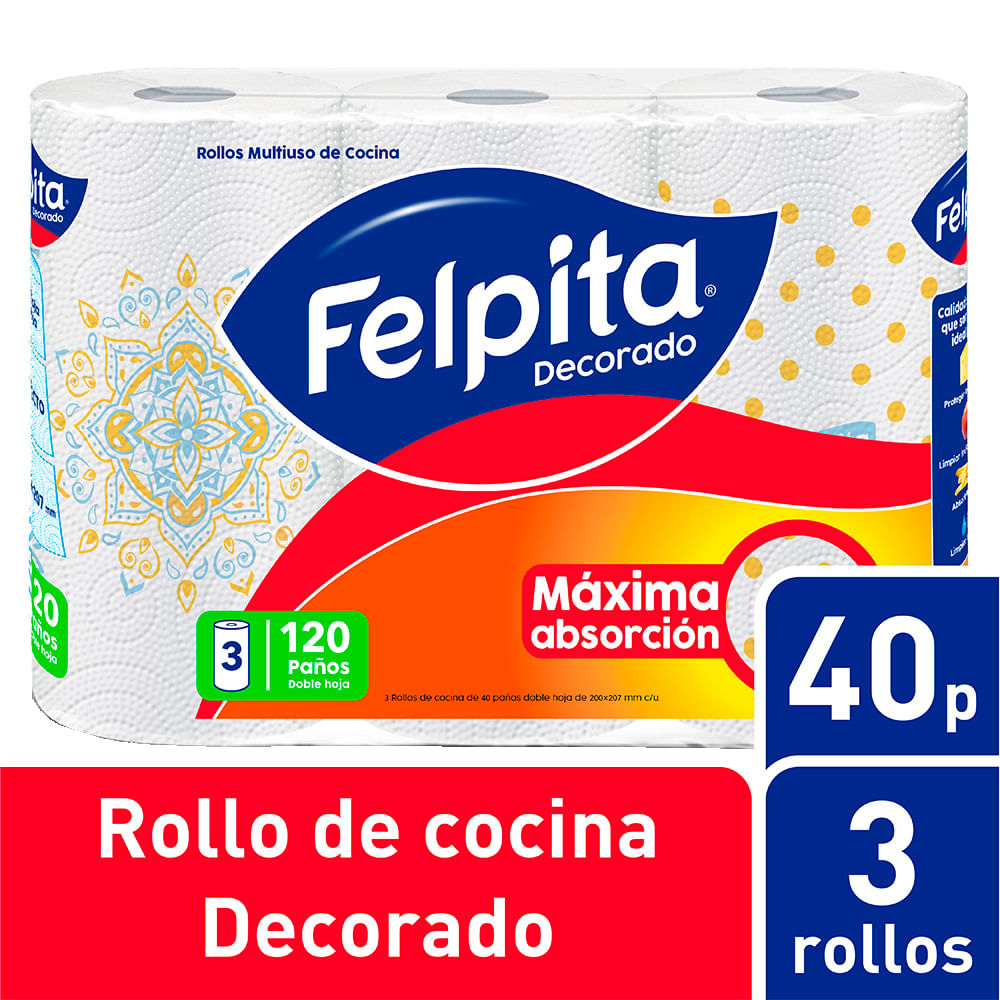 Rollo Cocina Suave 40 Paños Floripel 3 Un
