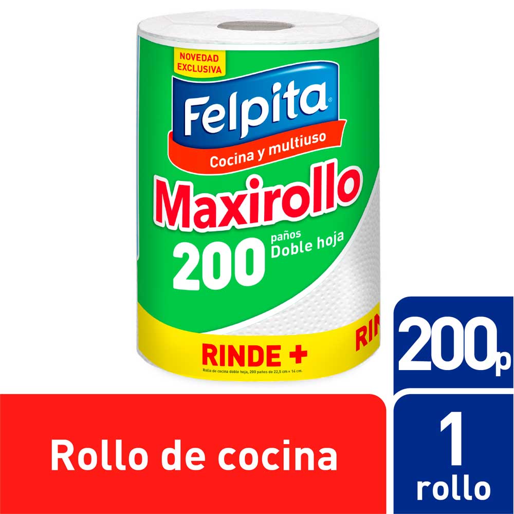 Rollo Cocina y Multiuso 200 Paños DH Pa Felpita 4 Un