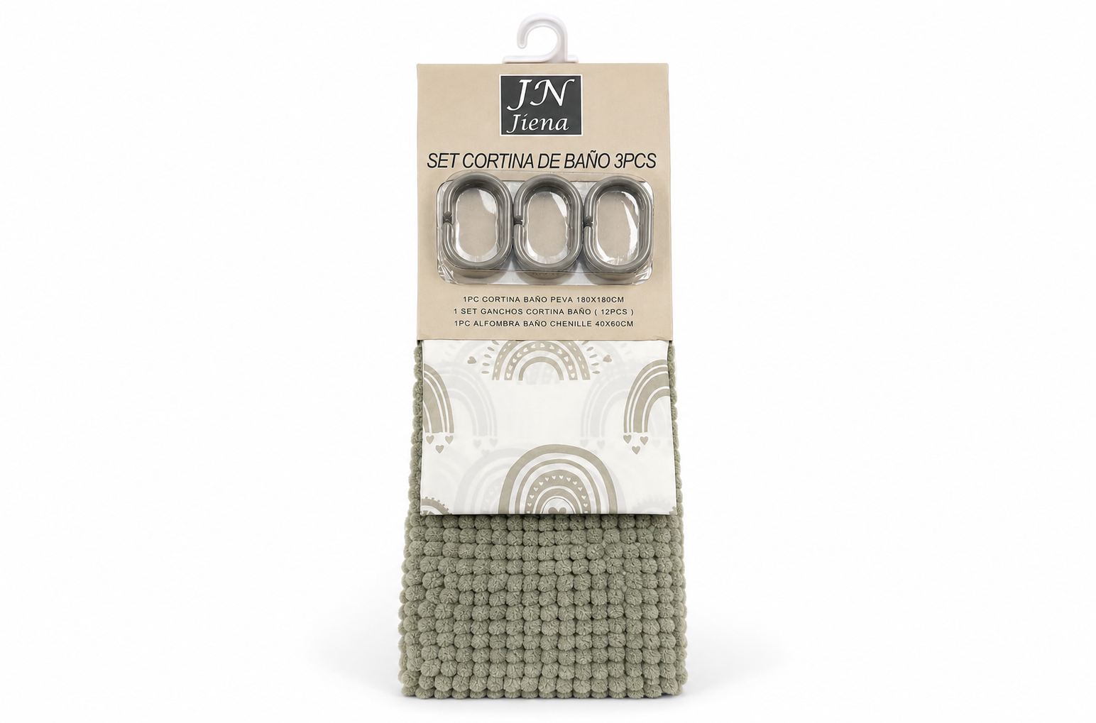 SET CORTINA BAÑO - 3PCS